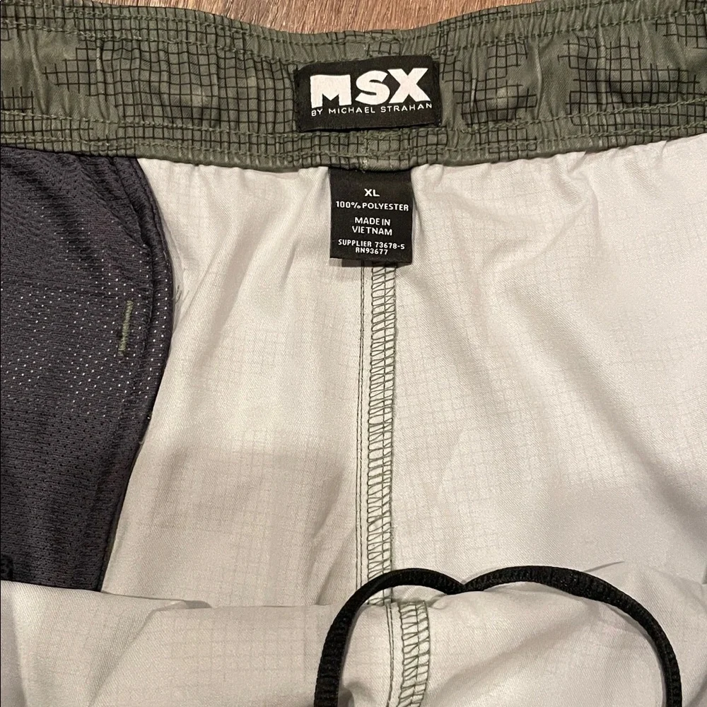 MSX by Michael Strahan Green Camo Swim Trunks Board‎ Shorts